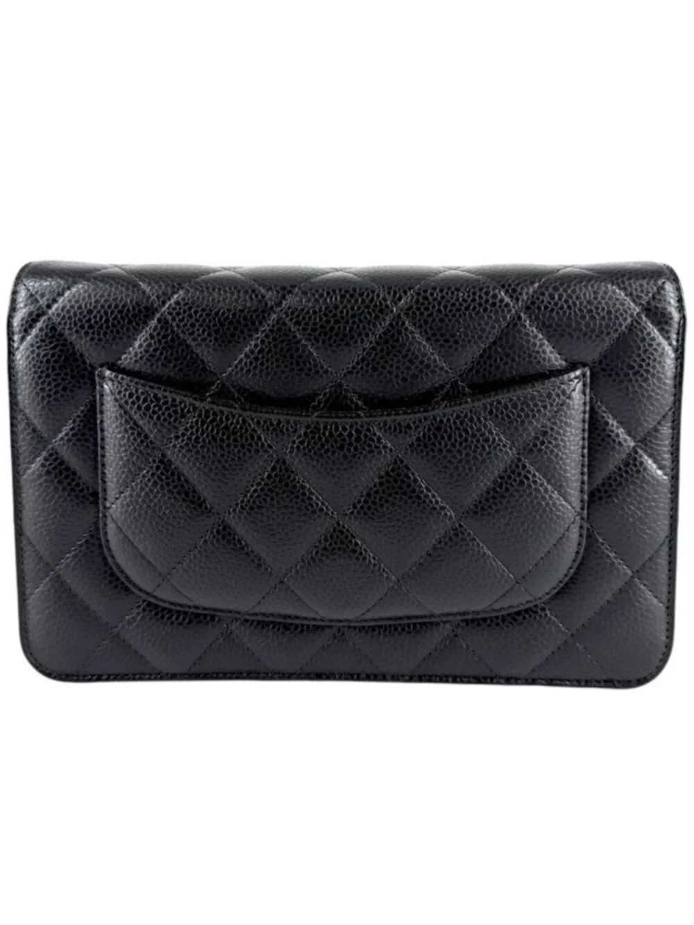 Chanel Chain Wallet Quilted Shoulder Bag CC Logo Crossbody Caviar Leather Black
